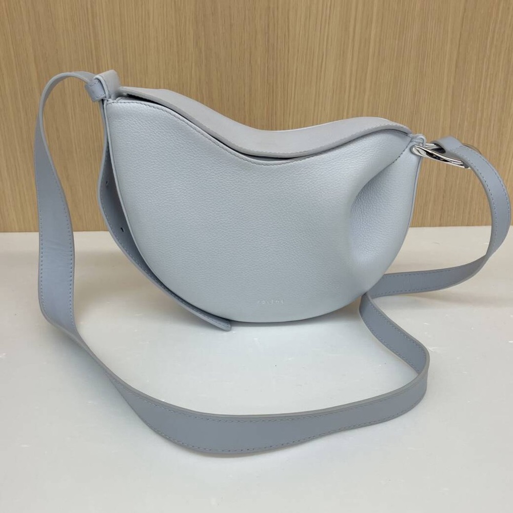 BCBG Faux Leather Shoulder Bag. Light Blue.